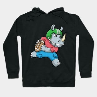 Rhino as Footballer with Football and Helmet Hoodie